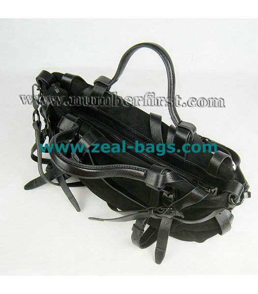 AAA Replica Alexander Wang Black Calfskin Leather Shoulder Tote Bag